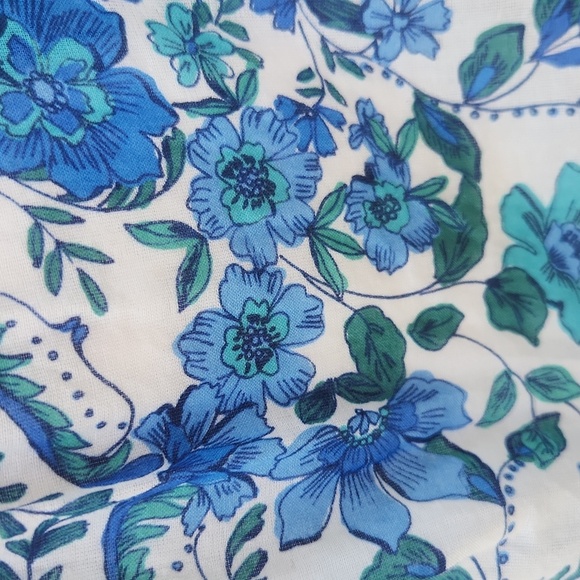 Johnny Was Cotton Button-Up Willow Blue Ruffle Tank Midi Dress Small - Picture 6 of 8